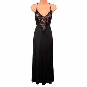 Vintage Black Lace Slip Dress Chemise